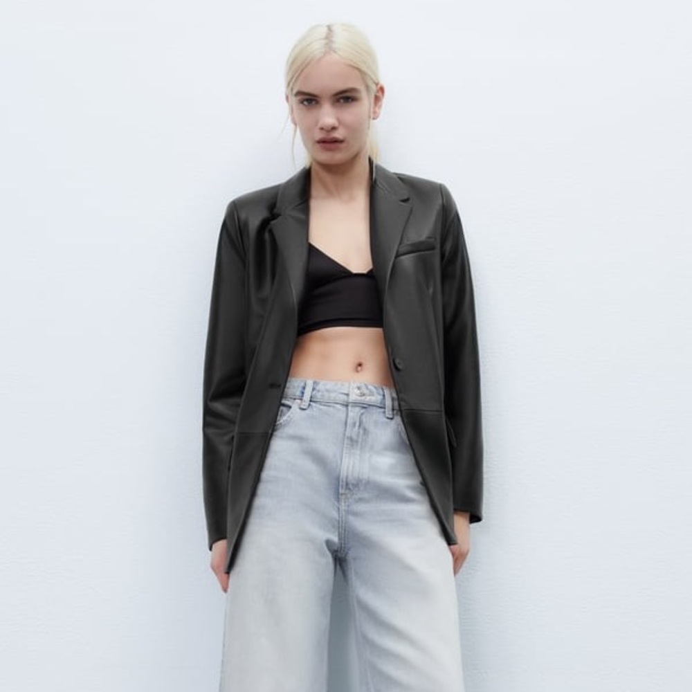 Zara leather blazer